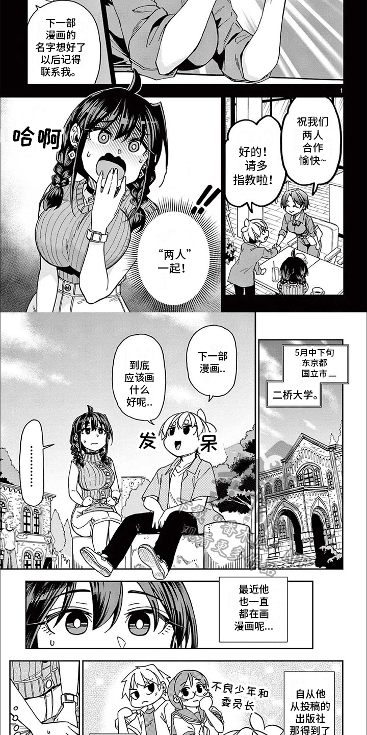 不爱自己角色的漫画家漫画,第14章：合作愉快5图