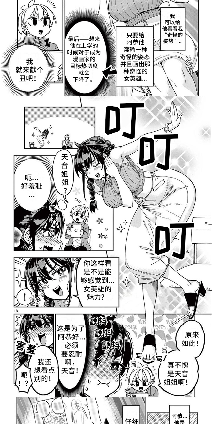 不爱自己角色的漫画家漫画,第2章：正确的站姿5图