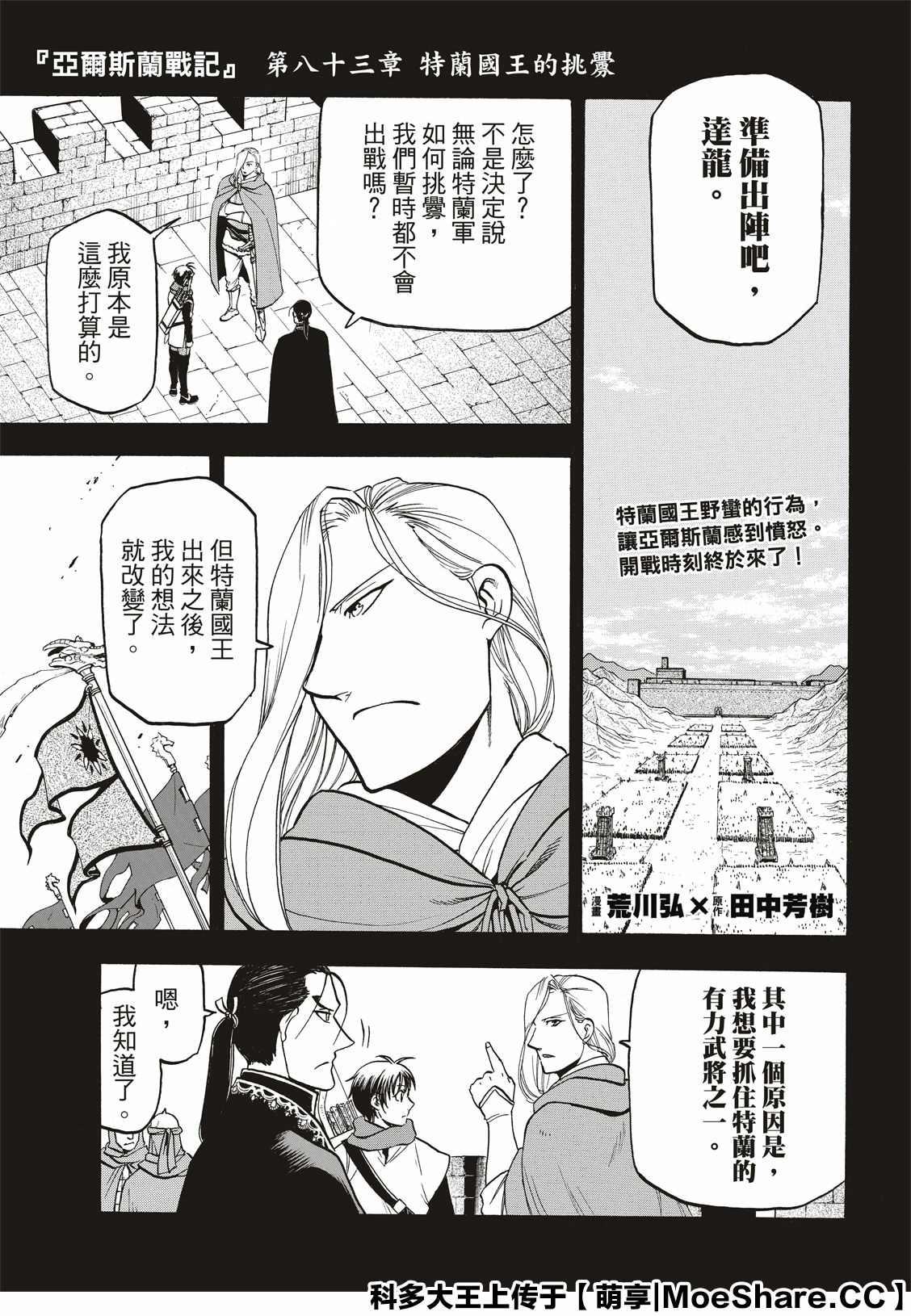 亚尔斯兰战记战斗漫画,第83话 特兰国王的挑衅1图